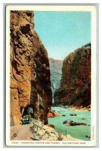 Vintage 1930's Postcard Shoshone Canyon Tunnel Yellowstone National Park Wyoming