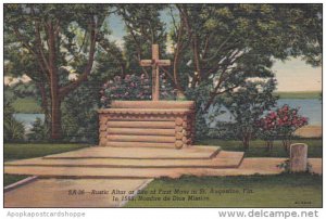 Florida Saint Augustine Rustic Altar At Site Of First Mass In Saint Augustine...