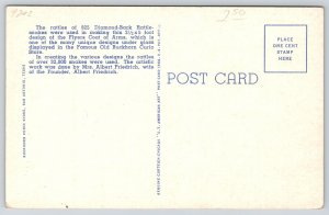 San Antonio TX~Buckhorn Curio Store~Flyers Coat Of Arms Rattles~Linen Postcard