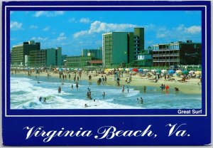 1994 Virginia Beach Virginia Great Surf Water Sports Bathing Posted Postcard