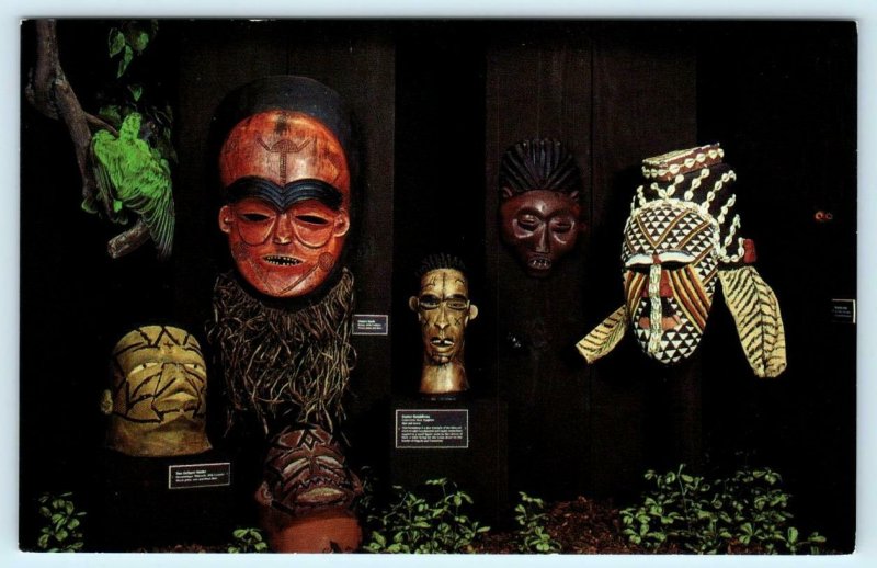 2 4X6 Postcards RENO, NV ~ AFRICAN TRIBAL MASK, HUNTING Wilbur D. May Museum