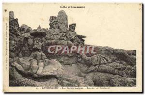 Old Postcard The Rocks Rotheneuf Sculptes Mr. Rotheneuf