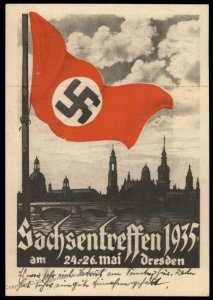 3rd Reich Germany 1935 Sachsentreffen Dresden Saxony NSDAP Meeting Card U 100750