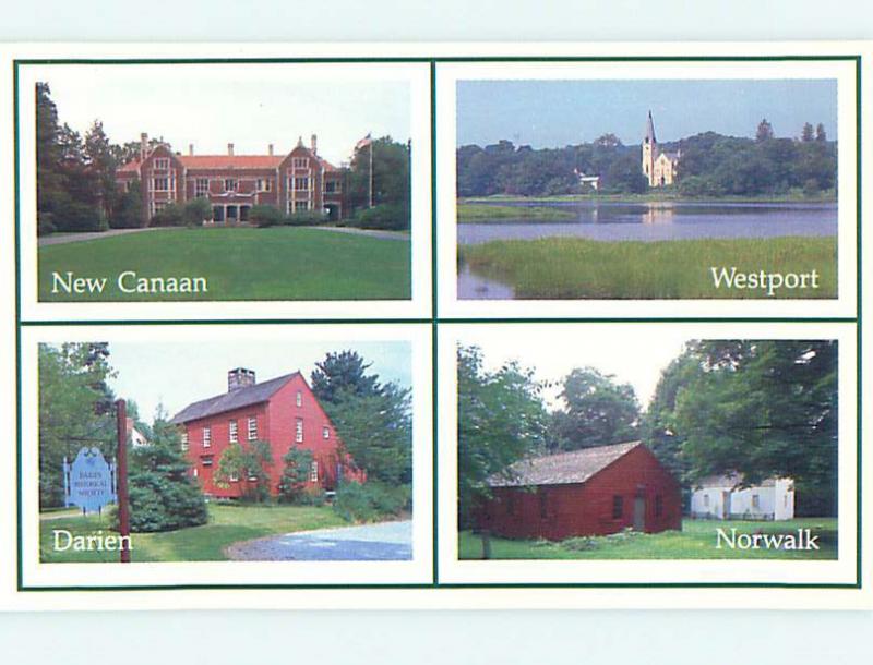 4 Views On Card Westport - Darien - Norwalk - New Canaan Connecticut CT J8154