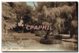 Old Postcard Poitiers A pretty corner of Lake Blossac park