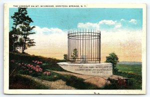 1920s SARATOGA SPRINGS NY LOOKOUT ON MT. McGREGOR WHITE BORDER POSTCARD P3467