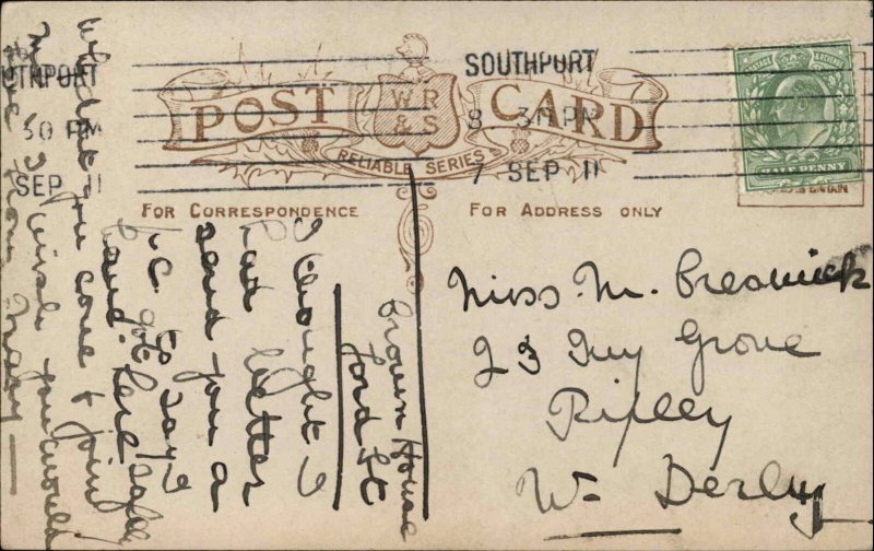 Vintage RPPC Southport Lancashire Lord Street Scene Bicycle Reliable Ser 839/27