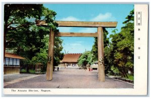 Nagoya Japan Postcard The Atsusa Shrine Arch Entrance 1964 Posted Vintage