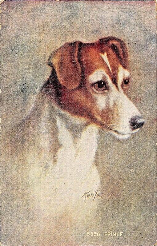 FOX TERRIER NAMED PRINCE-ARTIST DRAWN-1922 POSTCARD