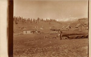 J24/ Pagosa Springs Colorado RPPC Postcard c1910 Homes Barns Rare 160