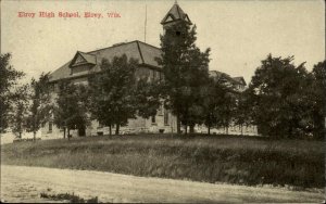 Elroy Wisconsin WI School 1900s-10s Postcard