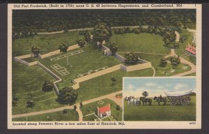 Maryland Old Fort Frederick between Hagerstown and Cumberland - pm1954 ~ LINEN