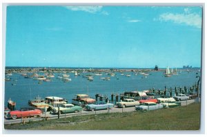 1960 Scenic View Yacht Basin Chicago Lakefront Lake Michigan MI Antique Postcard