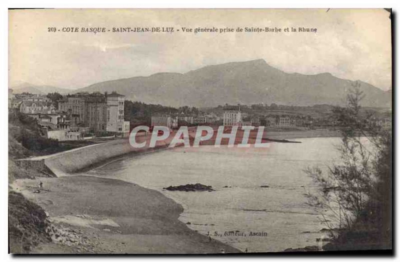 Old Postcard Saint Jean de Luz Cote Basque General View from Santa Barbara an...