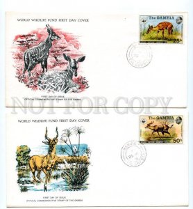 132595 WWF GAMBIA Fauna 1976 year old FDC 4 first day covers