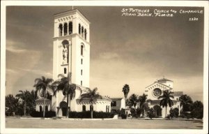 Miami Beach FL St. Patrick's Church c1940 Real Photo Postcard