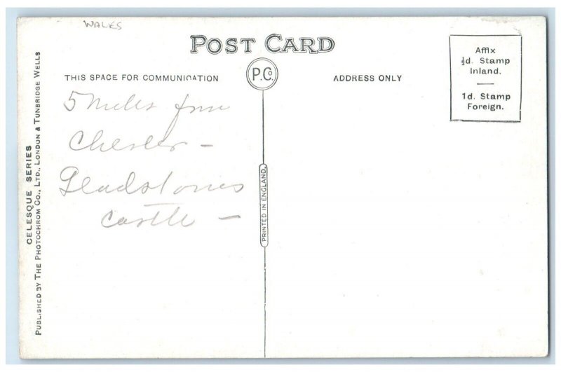 c1910 Hawarden Castle S.W. Flintshire Wales Celesque Series Postcard