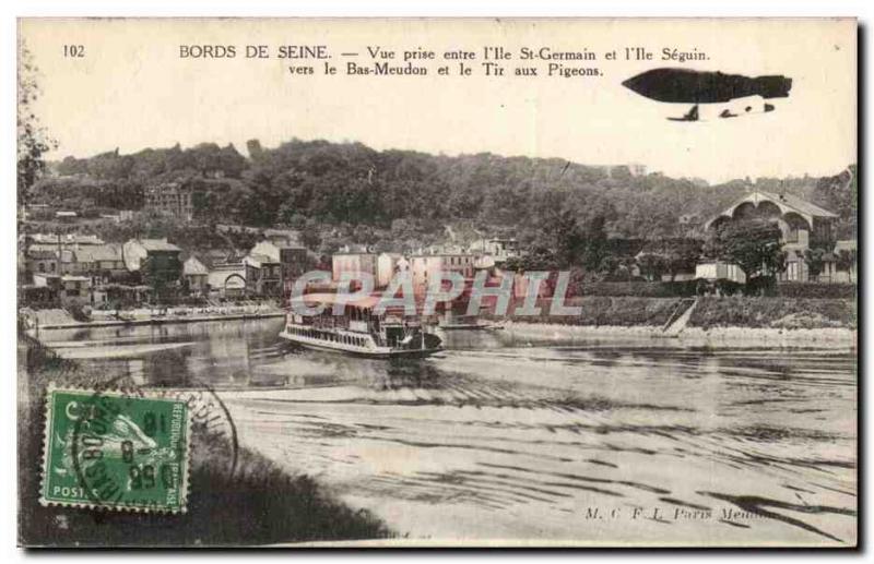 Banks of the Seine Old Postcard View taken between & # 39ile St Germain and &...