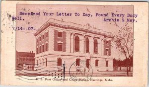 Postcard COURT HOUSE SCENE Hastings Nebraska NE AO5178