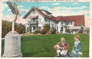 Vintage Postcard 1931 Home Of Mary & Douglas Fairbanks Beverly Hills California