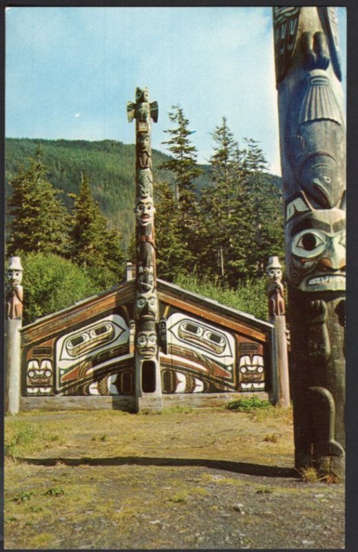 Alaska KETCHIKAN Indian Ceremonial House at Totem Bight - Chrome 1950s-1970s