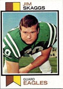 1973 Topps Football Card Jim Skaggs Philadelphia Eagles sk2426