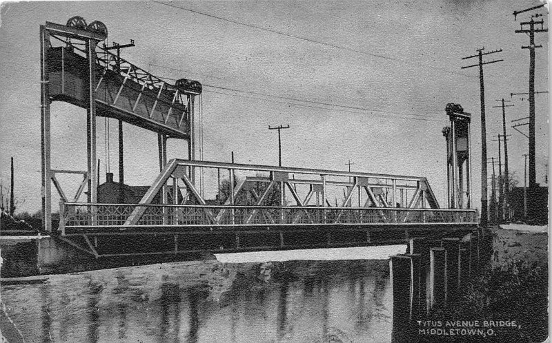 G72/ Middletown Ohio Postcard c1910 Tytus Avenue Bridge Railroad