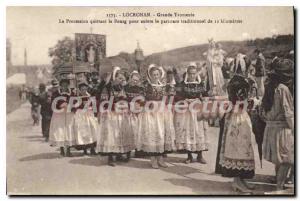 Old Postcard Locronan Trom?nie Great Procession Leaving