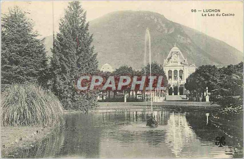 Old Postcard Luchon Lake Casino