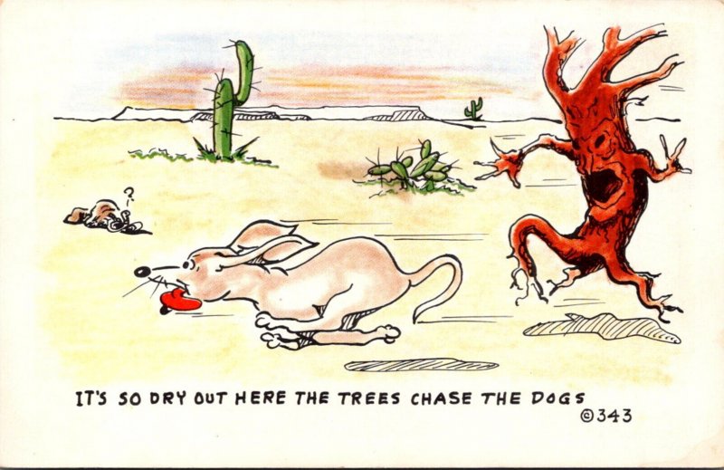 Humour Desert Scene It's So Dry Out Here The Trees Chase The Dogs