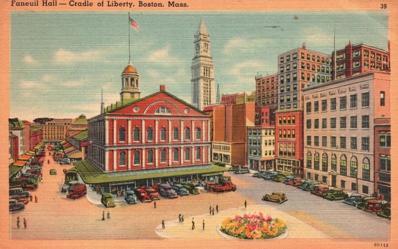 Vintage Postcard 1951 Faneuil Hall Cradle Of Liberty Bldg. Boston Massachusetts