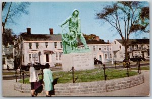 Vtg Gloucester Massachusetts MA Statue to a Fisherman Monument 1960s Postcard