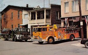 Mt Carmel Pennsylvania Fire Department Engine Vintage Postcard K61070
