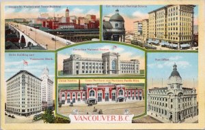 Vancouver BC Multiview Great Northern & Northern Pacific Railways Postcard H59