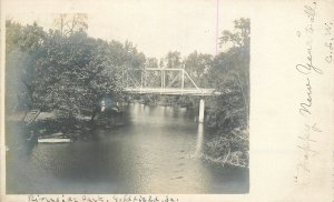 Postcard RPPC 1906 Iowa Goldfield Riverside Park Bridge 23-12162