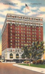 CHARLESTON, SC South Carolina  FRANCIS MARION HOTEL & Street View  1950 Postcard
