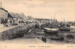 Camaret sur Mer France birds eye view boats in harbor antique pc Z22509 