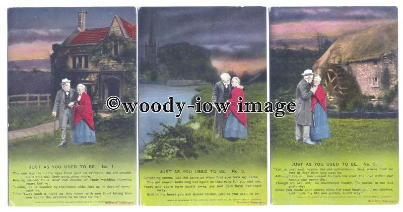 su3272 - Bamforth Song Card Set of Three. Just as You Used to Be - 3 postcards