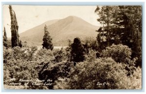 1949 Mt. Konocti From Clear Lake Shore Zan California CA RPPC Photo Postcard