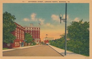 Jefferson Street Looking North - Roanoke VA, Virginia - Linen