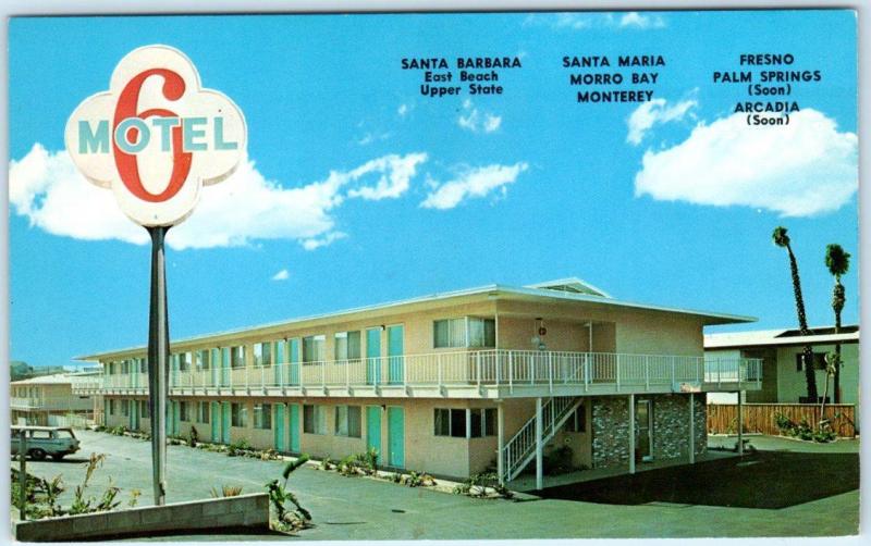 SANTA BARBARA, CA  California   MOTEL 6    c1960s  Car  Roadside  Postcard