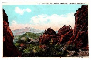 Postcard MOUNTAIN SCENE Between Bear & Seal Rocks Colorado CO AU8610