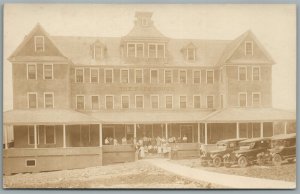 THE PARK HOUSE HOTEL w/ CARS automobiles ANTIQUE REAL PHOTO POSTCARD RPPC