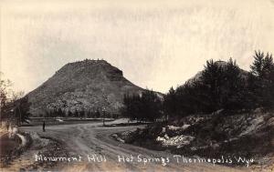 Thermopolis Wyoming~Hot Springs~Monument Hill~Man Crosses Street~1920s RPPC