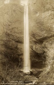 PC CPA US, OR, LATOURELL FALLS, VINTAGE REAL PHOTO POSTCARD (b6912)