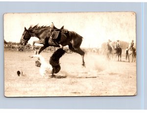 J94/ Interesting RPPC Postcard c1910 Miles City Montana Rodeo Bob Cochran 254