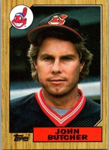 1987 Topps Baseball Card John Butcher Cleveland Indians sk3046