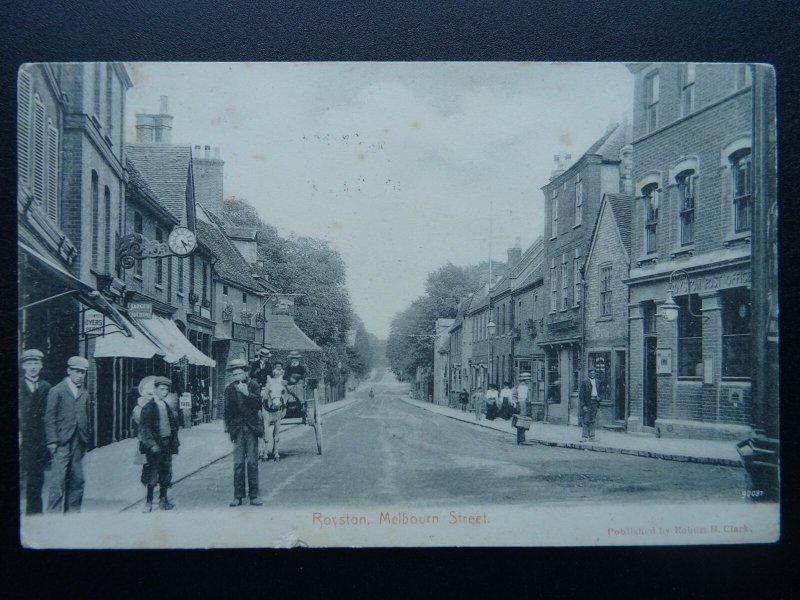 Hertfordshire ROYSTON POST OFFICE Melborn Street c1905 Postcard by R.H. Clark