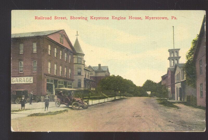 MYERSTOWN PENNSYLVANIA PA. DOWNTOWN STREET SCENE VINTAGE POSTCARD 1908