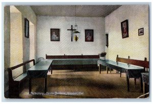 Santa Barbara California Postcard Refectory Mission Chapel c1910 Vintage Antique